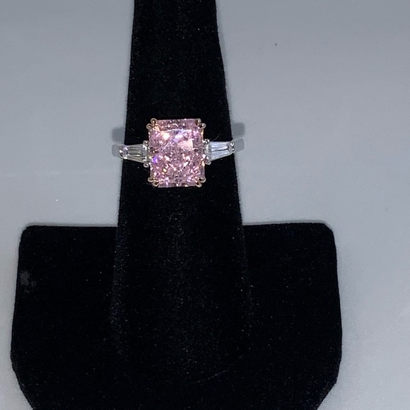 2ct Radiant Pink Sapphire Ring - Picture 9 of 17